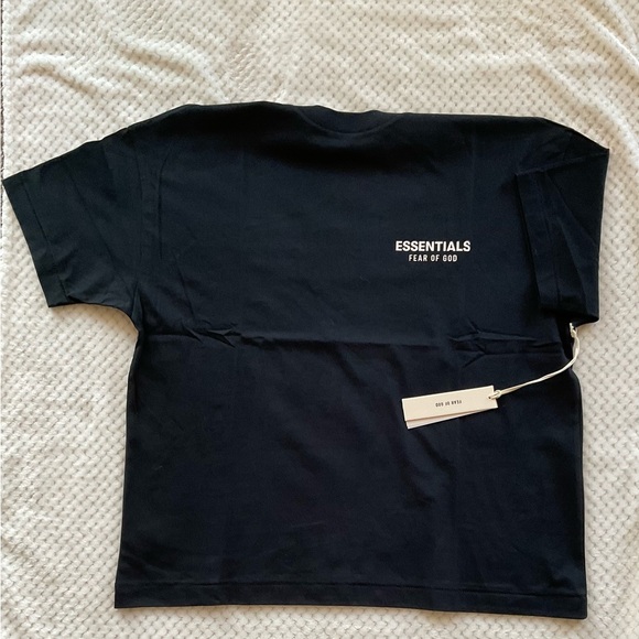 Essentials Jet Black Short Sleeve Tee - Classic Fit - Picture 1 of 2